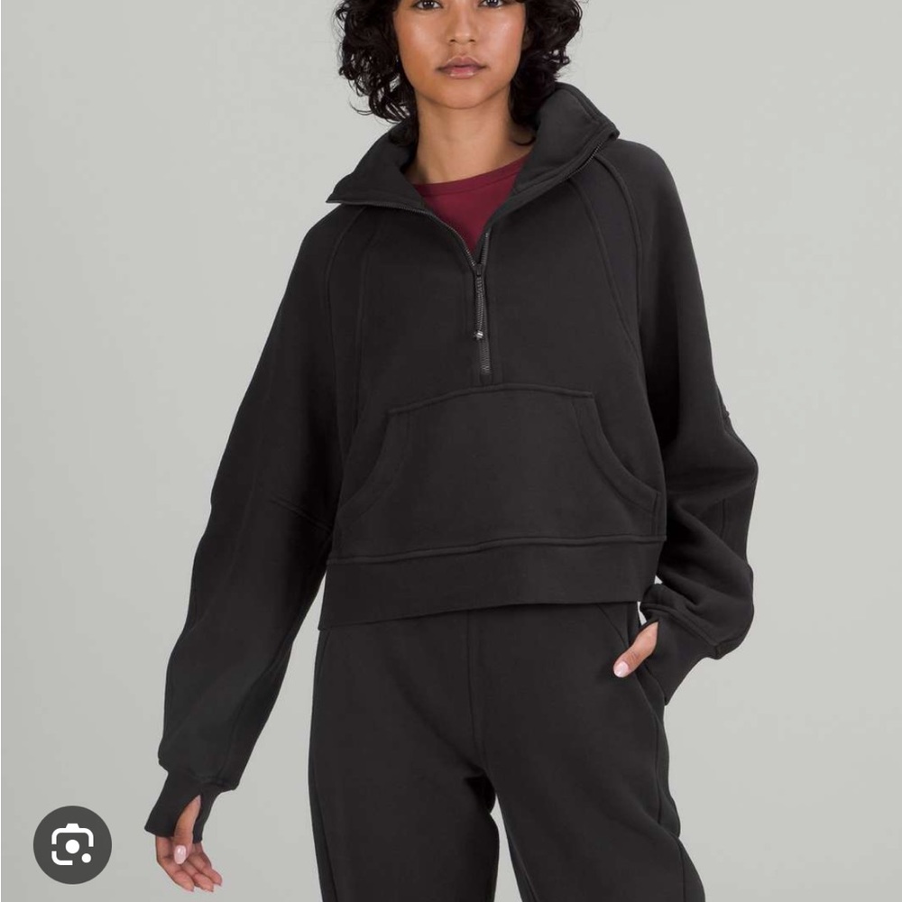 Scuba Oversized Funnel Neck Black